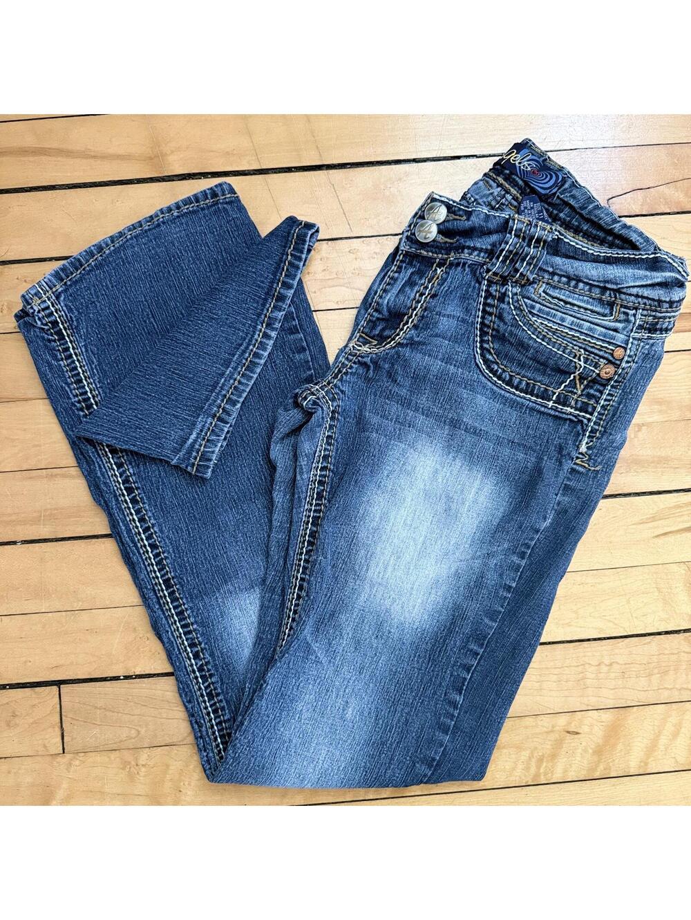 Angels Y2K Bootcut Jeans Double Stitch Flap Pocket Denim Size 11